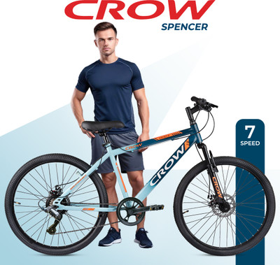 Crow SPENCER HAWK 7 | FRONT SUSPENSION | 7 GEARED | DUAL DISC 27.5 T (inch) Mountain Cycle(7 Gear, Blue, Only Front Suspension)