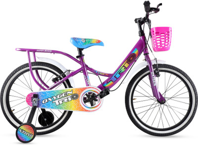 Oxygen TRIO Kids Cycle | 20 Inch Tyre 2.15 Width Bicycle with Steel Frame 5 to 9 Years 20 T (inch) BMX Cycle(Single Speed, Purple, Rigid)