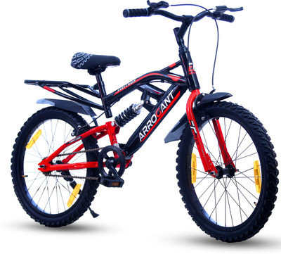 EAST COAST ARROGANT 20T Kids With Inbuilt Carrier 4 to 9 Yr Kids Red 20 T (inch) Roadster Cycle(Single Speed, Black, Red, Front Rigid & Rear Suspension)