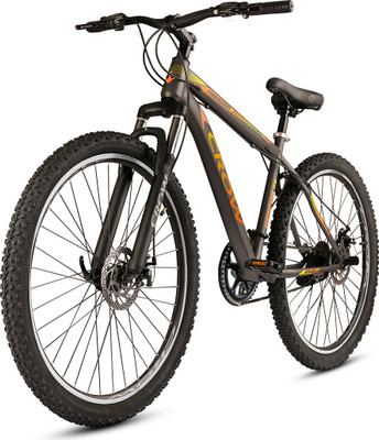 Crow MERIDIAN SINGLE | FULLY FITTED | NON-GEARED | FRONT SUSPENSION | DUAL DISC 29 T (inch) Mountain Cycle(Single Speed, Grey, Orange, Only Front Suspension)