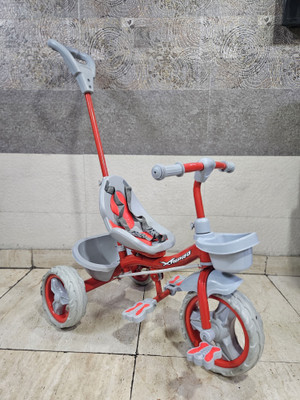 Xaipro XR-100 RED HANDLE TRICYCLE FOR BOYS AND GIRLS 10 T (inch) Road Cycle(Single Speed, Red, Grey, Rigid)