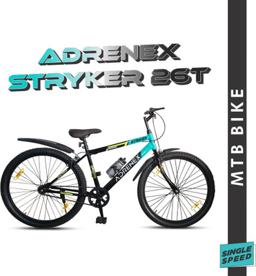 Adrenex Stryker 26T | 85% Pre- Assembled | 26 T (inch) Mountain Cycle(Single Speed, Blue, Black, Rigid)