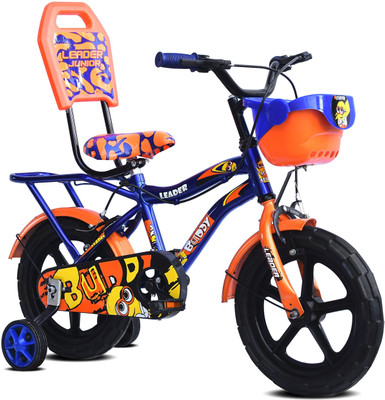 LEADER BUDDY 14T KIDS CYCLE WITH TRAINING WHEELS (SEMI-ASSEMBLED) AGE GROUP 2 -5 YEARS 14 T (inch) Road Cycle(Single Speed, Blue, Orange, Rigid)