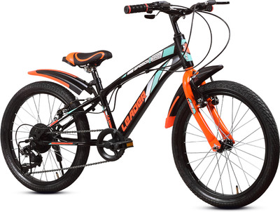 LEADER Speedy Bike 20T 7 Speed Kids Cycle | Gear Cycle For Boys & Girls of Age 7 to 10Y 20 T (inch) Mountain Cycle(7 Gear, Black, Orange, Rigid)