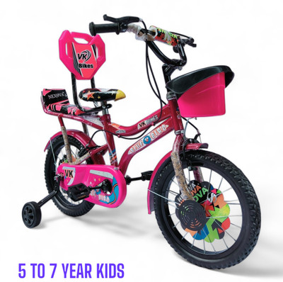 VK BIKES ZOOM (DOUBLE SEAT) TRADITIONAL FOR 5 TO 7 YEAR KIDS 16 T (inch) BMX Cycle(Single Speed, Pink, Rigid)
