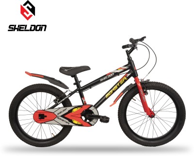 Sheldon Monster Mini Wonder 20T for 5-12 Year Bikes/Bicycle/ V-Brakes Unisex Kids(Black) 20 T Road Cycle(Single Speed, Black)