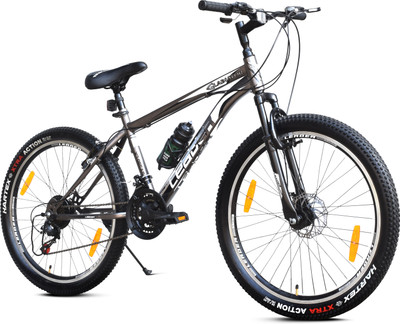 LEADER Gladiator 26tT Multi Speed [21 Speed] Cycle with Front and Disc Brake 26 T (inch) Hybrid Cycle/City Bike(21 Gear, Grey, Only Front Suspension)