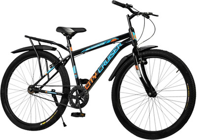 BLAKENTO City Crusier 26T IBC Premium Mountain Bicycle Without Gear for 10+ Years 26 T (inch) Mountain Cycle(Single Speed, Black, Orange, Rigid)