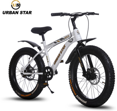 Urban Star HULK | 20T BMX | DOUBLE DISC | FAT TYRES | Premium Quality | Semi Assembled | 20 T Fat Tyre Cycle(Single Speed, White, Rigid)