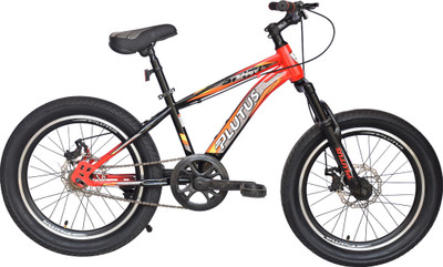 PLUTUS Spirit Semi-Fat Bike for Kids with Disc Brake Single Speed (Orange) 20 T (inch) Fat Tyre Cycle(Single Speed, Orange, Only Front Suspension)