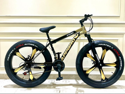 Appgrow Stark magwheel 26 T (inch) Fat Tyre Cycle(21 Gear, Gold, Only Front Suspension)