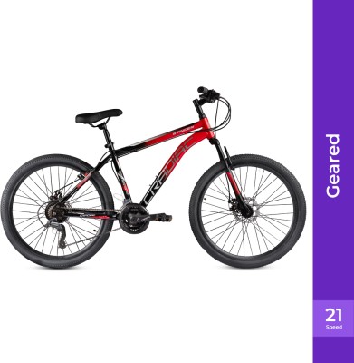 CRADIAC STINGER X7 21 SPEED | FRONT SUSPENSION | DUAL DISC BRAKES | FULLY FITTED 29 T Mountain Cycle(21 Gear, Black, Red)