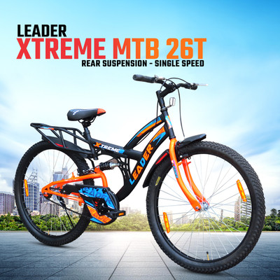 LEADER XTREME REAR SUSPENSION FOR MTB RIDER 26 T (inch) Mountain Cycle(Single Speed, Black, Rigid)