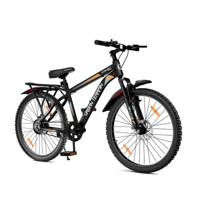 Urban Terrain Comet Pro 26T Mountain Cycles with inbuilt carriers & Dual disc brake 26 T (inch) Road Cycle(Single Speed, Black, Only Front Suspension)