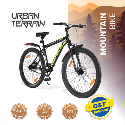 Urban Terrain Galaxy 26T Pro High Performance Mountain Cycles For Men With Dual Disc Brake 26 T (inch) Road Cycle(Single Speed, Green, Only Front Suspension)