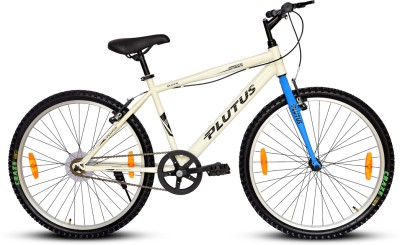 Plutus Sleek Road Bike Age-12+ with V-Brake Single Speed (White-Blue) 26 T Hybrid Cycle/City Bike(Single Speed, White)