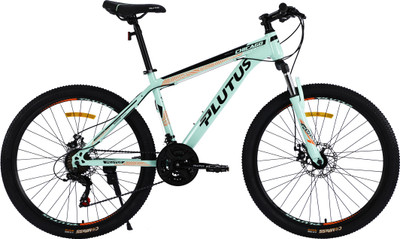 PLUTUS Chicago MTB Cycle Age - 12+ with Dual Disc Brake, Multi Speed (Ocean-Blue) 26 T (inch) Mountain Cycle(21 Gear, Blue, Only Front Suspension)