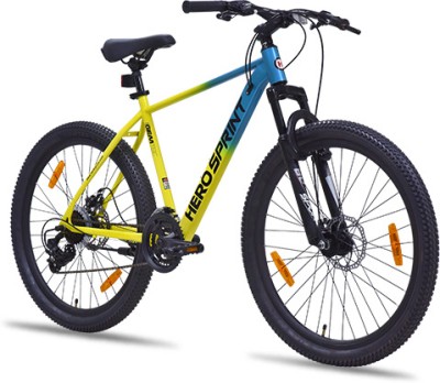 HERO Sprint Blunt 21 SPEED |FRONT SUSPENSION||Dual Disc Brakes] 27.5 T Mountain Cycle(21 Gear, Blue, Green)