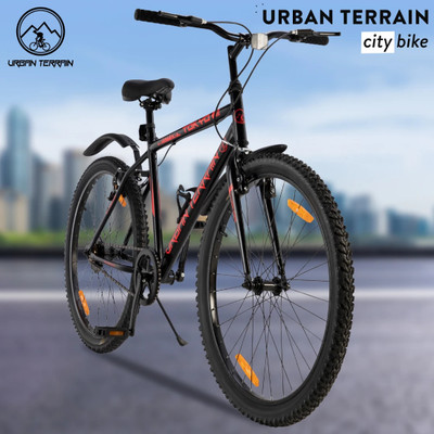 Urban Terrain Tokyo Cycles for Men with Complete Accessories Bicycles UT7000S26 26 T (inch) Road Cycle(Single Speed, Red, Only Front Suspension)