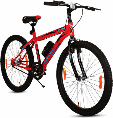 LEADER Xplorer MTB 24T Mountain Bicycle Single Speed -Ideal for 9-14 years Age 24 T (inch) Mountain Cycle(Single Speed, Black, Red, Rigid)