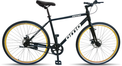 OMO Hampi Lite 1s | Alloy Frame | Rigid Fork 700C T (inch) Hybrid Cycle/City Bike(Single Speed, Black, Yellow, Rigid)