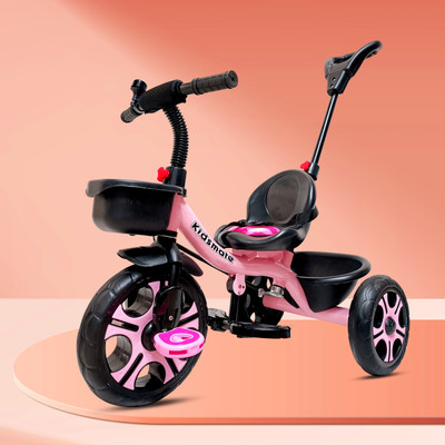 Kidsmate Junior 2.0 Kids Tricycle With Parental Control, Storage Basket, 10 T (inch) Road Cycle(Single Speed, Pink, Rigid)