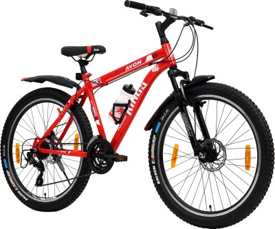 AVON Bicycles Kings 26T MTB 21 Gear Cycle for Men Carbon Steel Frame 29 T Mountain Cycle(7 Gear, Red, Front Rigid & Rear Suspension)