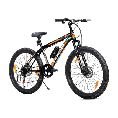 LEADER Beast MultiSpeed Bike with FS & DD Brake 26 T (inch) Mountain Cycle(7 Gear, Black, Only Front Suspension)