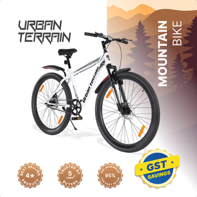 Urban Terrain Galaxy Pro 27.5T High Performance Mountain Cycles For Men With Dual Disc Brake 27.5 T (inch) Road Cycle(Single Speed, White, Only Front Suspension)