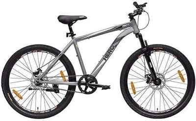 HERO Riot Grey 26 T (inch) Mountain Cycle(Single Speed, Grey, Only Front Suspension)