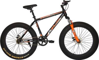 Plutus Bosco MTB Cycle Age-12+ with Dual Disc Brake, Single Speed (Orange) 26 T Mountain Cycle