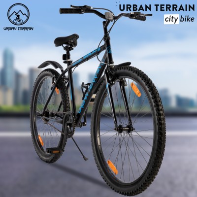 Urban Terrain Berlin Cycles for Men with Complete Accessories BiCycles for Boys UT7001S27.5 27.5 T Hybrid Cycle/City Bike(Single Speed, Black, Blue)