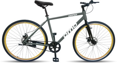 OMO Hampi Lite 1s | Alloy Frame | Rigid Fork | Disc Brake 700C T Hybrid Cycle/City Bike(Single Speed, Grey, Yellow, Rigid)