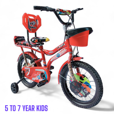 VK BIKES BICYCLE 16T ZOOM (DOUBLE SEAT) TRADITIONAL(RED) FOR 5 TO 7 YEAR KIDS 16 T (inch) BMX Cycle(Single Speed, Red, Rigid)