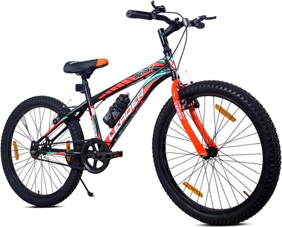 LEADER Beast 24T City Bike Without Gear Single Speed, Frame Size: 16 Inches 24 T (inch) Mountain Cycle(Single Speed, Black, Rigid)