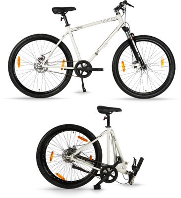 HORNBACK Xpand Full Size Fully Assembled Foldable, Premium Front Suspension 27.5 T (inch) Mountain Cycle(Single Speed, White, Only Front Suspension)