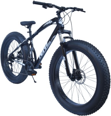 NHL Jaguar Fat Bike with 21 Gears Multi Speed, Fat tyre Cycle with Dual Disc Brake 26 T Fat Tyre Cycle(21 Gear, Black, White)