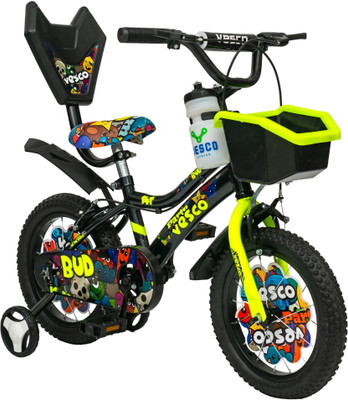 VESCO BUD 14T BMX Cycle for Kids Bicycles age 3 to 5 Year 14 T (inch) BMX Cycle(Single Speed, Black, Rigid)
