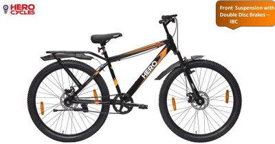 HERO NEXT IBC |FRONT SUSPENSION| SEMI FAT TYRES 24 *2.40|Dual Disc Brake] 24 T (inch) Mountain Cycle(Single Speed, Black, Only Front Suspension)