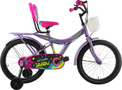 Oxygen Jaadu 20T Kids Cycle with Training wheels For Age Group 5 to 9 Years 20 T (inch) BMX Cycle(Single Speed, Purple, Rigid)