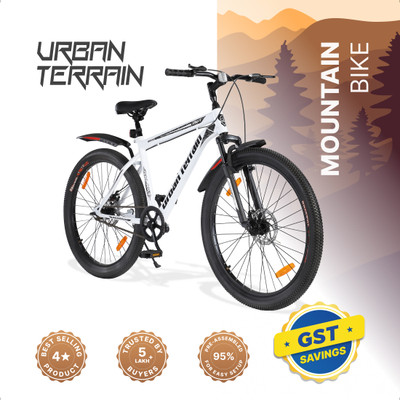 Urban Terrain Galaxy 26TPro High Performance Mountain Cycles For Men With Dual Disc Brake 26 T (inch) Road Cycle(Single Speed, White, Only Front Suspension)
