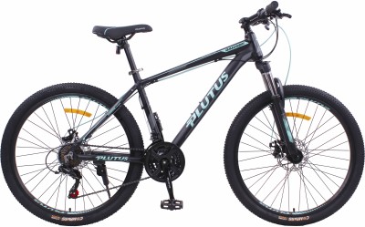 PLUTUS Dawson MTB Cycle with 21 Gears, Dual Disc Brake, Alloy Frame Cycle for Adult 26 T Mountain Cycle(21 Gear, Black, Only Front Suspension)