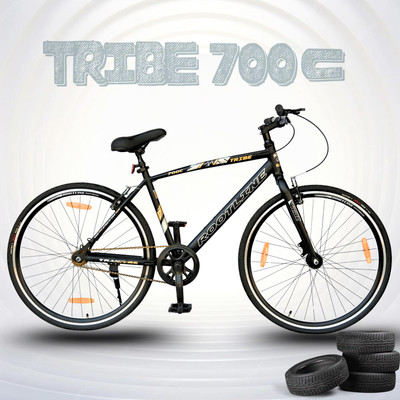 rootline Tribe 700C (Black) 26 T (inch) Hybrid Cycle/City Bike(Single Speed, Black, Rigid)