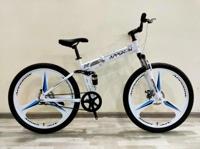 Appgrow Folding 3 Blade Alloy wheel 26 T (inch) Folding Bikes/Folding Cycle(Single Speed, White, Dual Suspension)