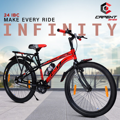 CAPENT Infinity 24T IBC Cycle with Carrier for Big Kids Boys/Girls 9 to 13 age 24 T (inch) Road Cycle(Single Speed, Red, Rigid)