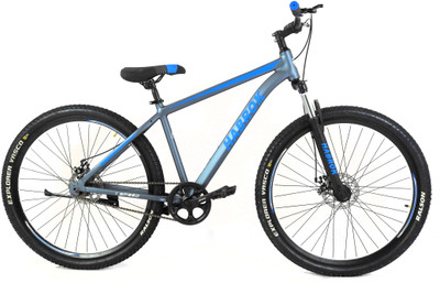 habrok bikes MTB-SS 26 T (inch) Mountain Cycle(Single Speed, Grey, Blue, Only Front Suspension)