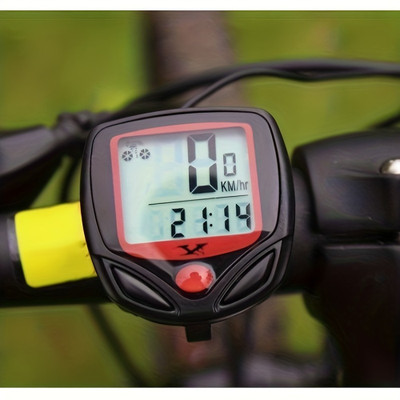 GJSHOP Waterproof Bicycle Speedometer with LCD Display Track Your Cycling Mileage Wired Cyclocomputer