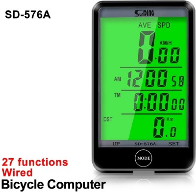 Protos India.Net 27 Function LCD Display Bicycle Waterproof Speedometer Computer Wired Odometer Wired Cyclocomputer