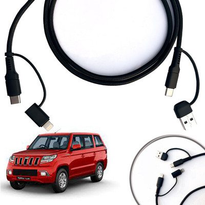 AUTO PEARL 3-in-1 Cable 1 m 4 in 1 Rapid Data Cable compatible with TUV 300 Plus(Compatible with Mobile, Tablet, Black, One Cable)