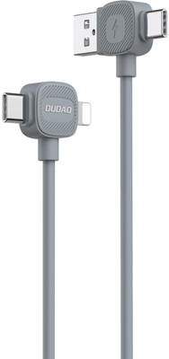 DUDAO 3-in-1 Cable 5 A 1.23 M Nylon Braided, 100W 4-in-1 Data Cable All In One Charging Pin,Type C, Micro USB And Lightning (Compatible With IPhone 14/13/12/11/X/XS/8/7/6, MacBook/Oppo/Vivo/Moto, Samsung & All Devices, Black, One Cable) For Rs. 196 @ 92 %